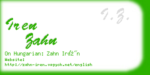 iren zahn business card
